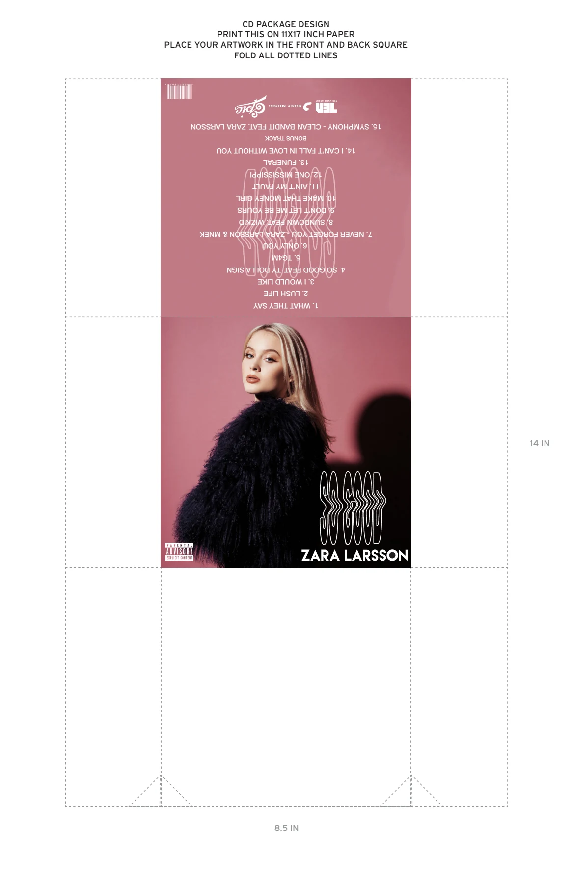 Preview of the Zara Larsson CD package and disc design